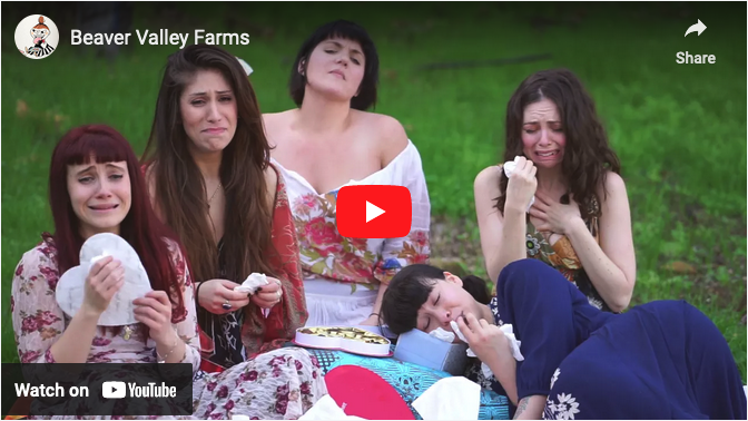 Still from Beaver Valley Farms video, starring and written by Marcelina Chavira
